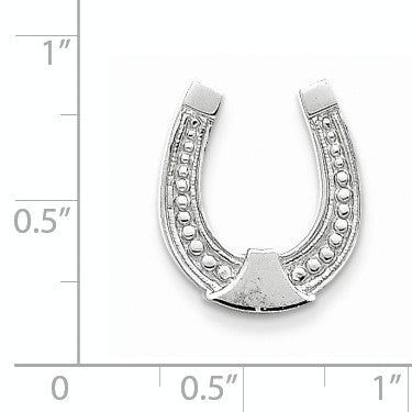 Alternate view of the 14k White Gold Horseshoe Chain Slide Pendant, 15mm (9/16 inch) by The Black Bow Jewelry Co.