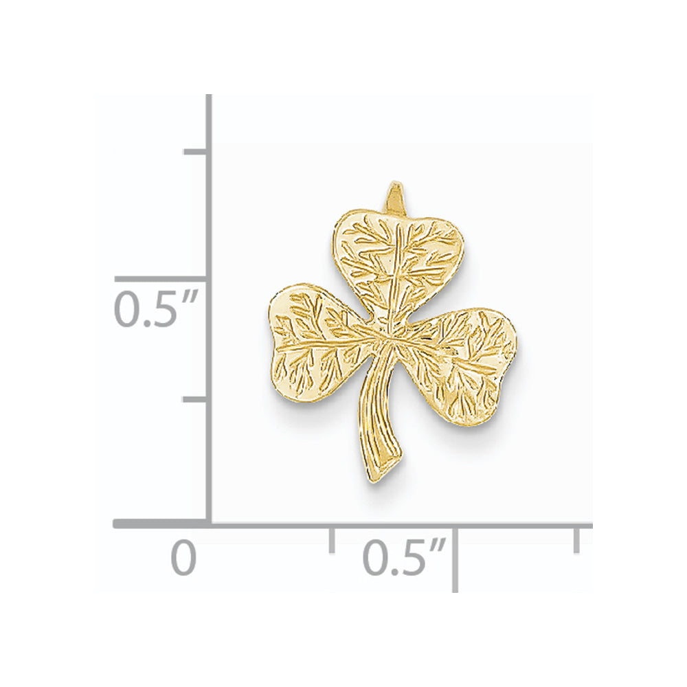 Alternate view of the 14k Yellow Gold Shamrock Slide Pendant, 13mm (1/2 inch) by The Black Bow Jewelry Co.