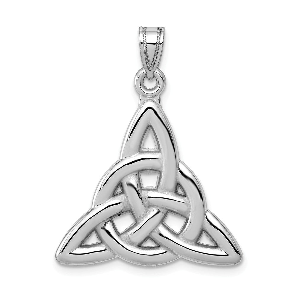 14k White Gold Polished 2D Trinity Pendant, 22mm (7/8 inch), Item P26527 by The Black Bow Jewelry Co.