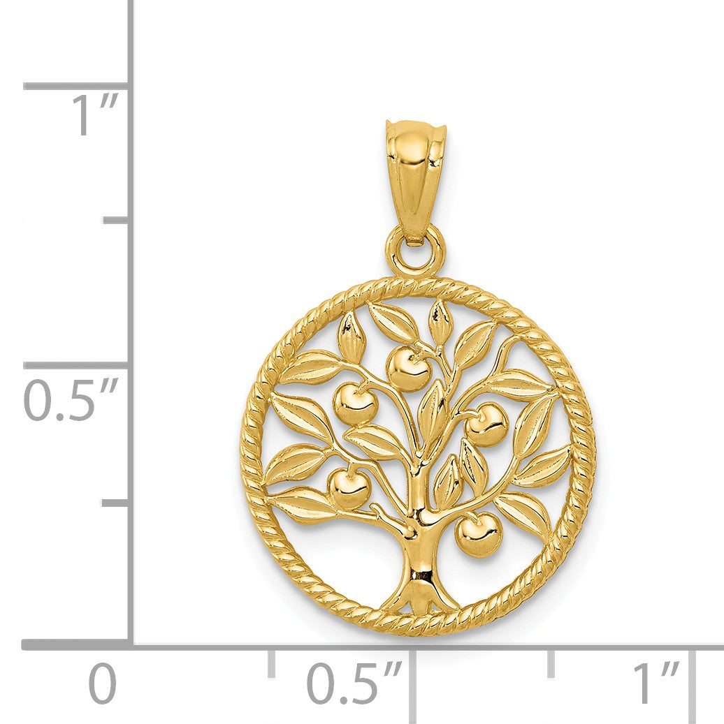 Alternate view of the 14k Yellow Gold Round Tree of Life Pendant, 16mm (5/8 inch) by The Black Bow Jewelry Co.