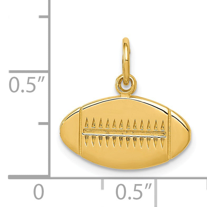 Alternate view of the 14k Yellow Gold Flat Football Charm or Pendant, 16mm (5/8 inch) by The Black Bow Jewelry Co.