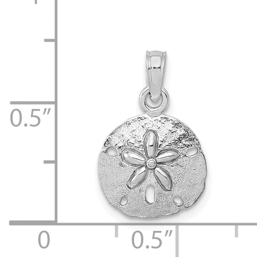 Alternate view of the 14k Yellow or White Gold Polished Sand Dollar Pendant, 13mm (1/2 Inch) by The Black Bow Jewelry Co.