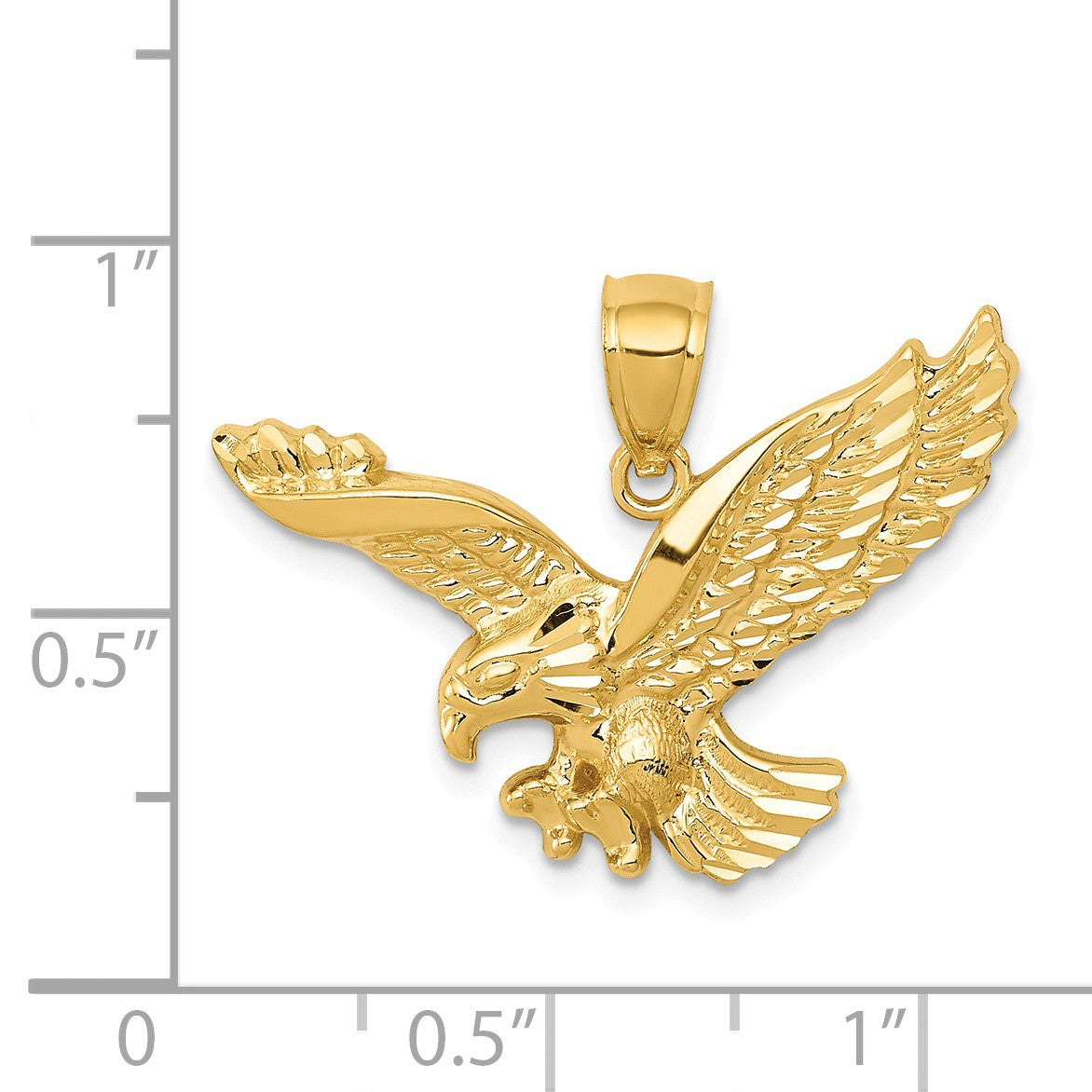 Alternate view of the 14k Yellow Gold Eagle Pendant, 28mm (1 1/8 Inch) by The Black Bow Jewelry Co.