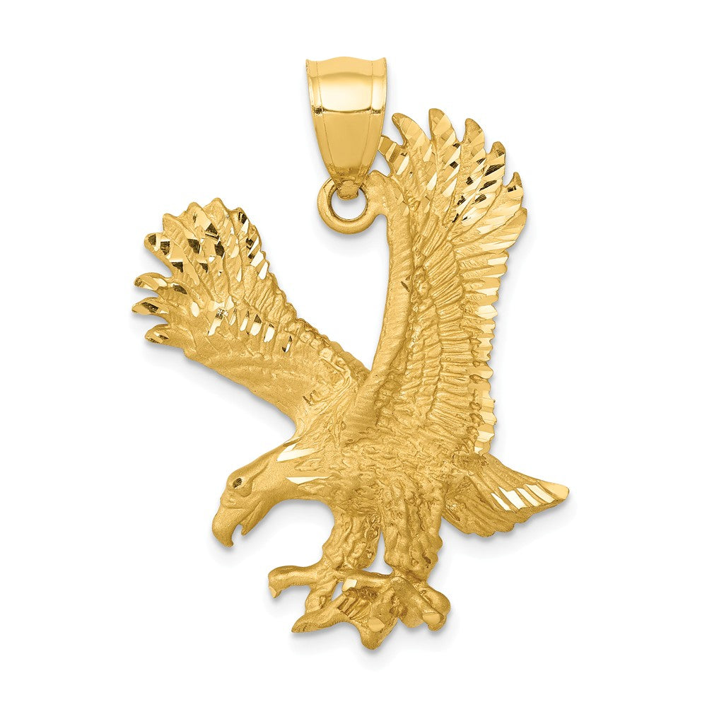 14k Yellow Gold Polish Eagle Pendant - The Black Bow Jewelry Company