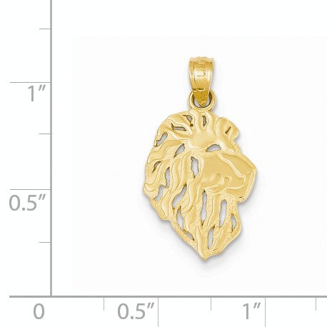 Alternate view of the 14k Yellow Gold Flat Lion Head Pendant, 13 x 25mm (1/2 x 1 Inch) by The Black Bow Jewelry Co.