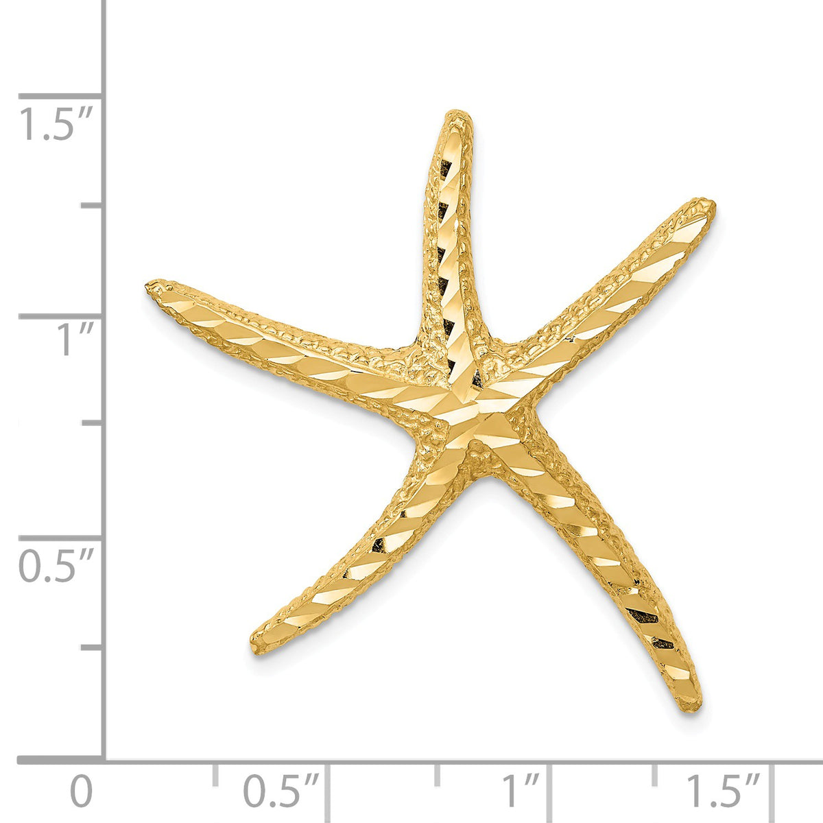 Alternate view of the 14k Yellow Gold LG D/C Pencil Starfish Slide Pendant, 32mm (1 1/4 In.) by The Black Bow Jewelry Co.