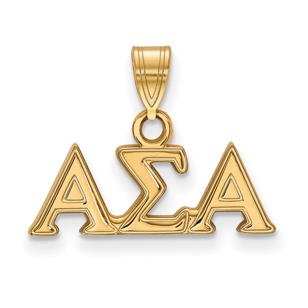14K Plated Silver Alpha Sigma Alpha Small Greek Letters Pendant, Item P26995 by The Black Bow Jewelry Co.