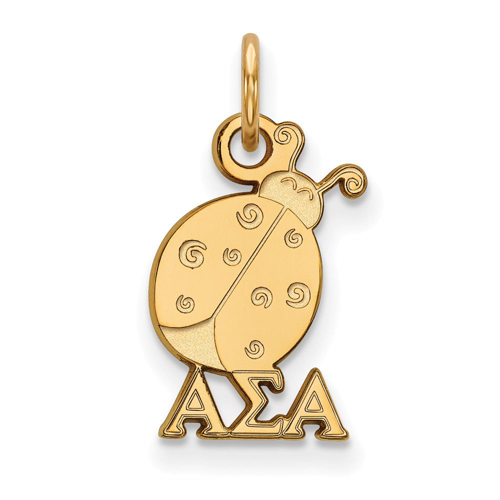 14K Gold Plated Silver Alpha Sigma Alpha XS (Tiny) Charm or Pendant, Item P26999 by The Black Bow Jewelry Co.