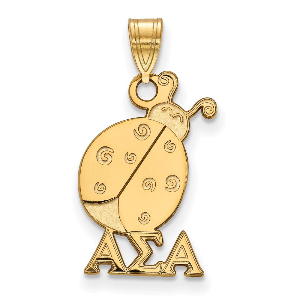 14K Plated Silver Alpha Sigma Alpha Small Pendant, Item P27000 by The Black Bow Jewelry Co.