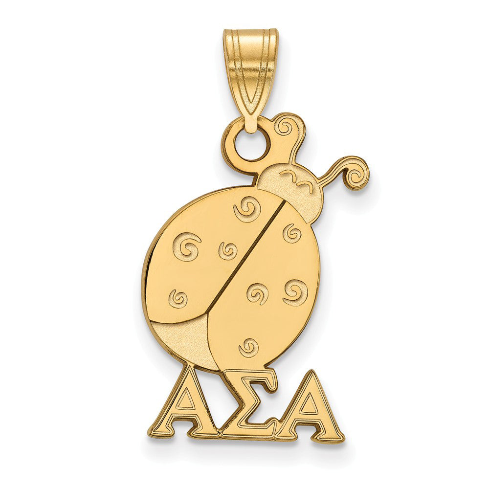 14K Plated Silver Alpha Sigma Alpha Medium Pendant, Item P27001 by The Black Bow Jewelry Co.