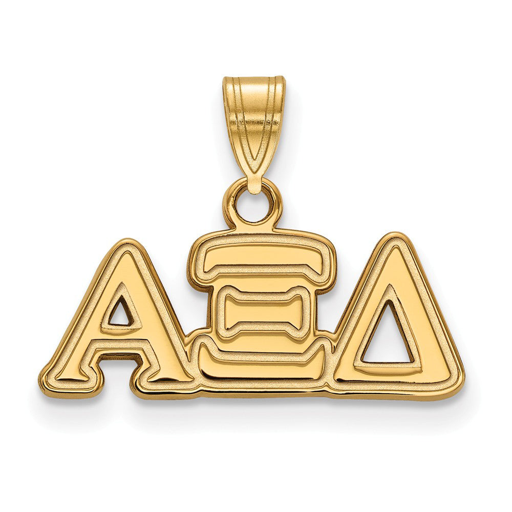 14K Plated Silver Alpha Xi Delta Small Greek Letters Pendant, Item P27005 by The Black Bow Jewelry Co.