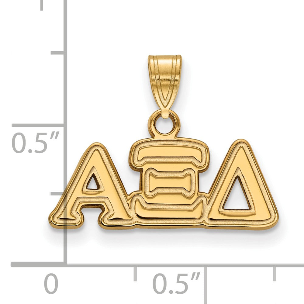 Alternate view of the 14K Plated Silver Alpha Xi Delta Small Greek Letters Pendant by The Black Bow Jewelry Co.