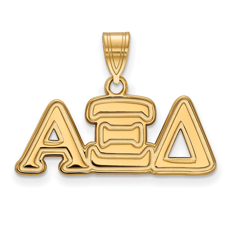 14K Plated Silver Alpha Xi Delta Medium Greek Letters Pendant, Item P27006 by The Black Bow Jewelry Co.