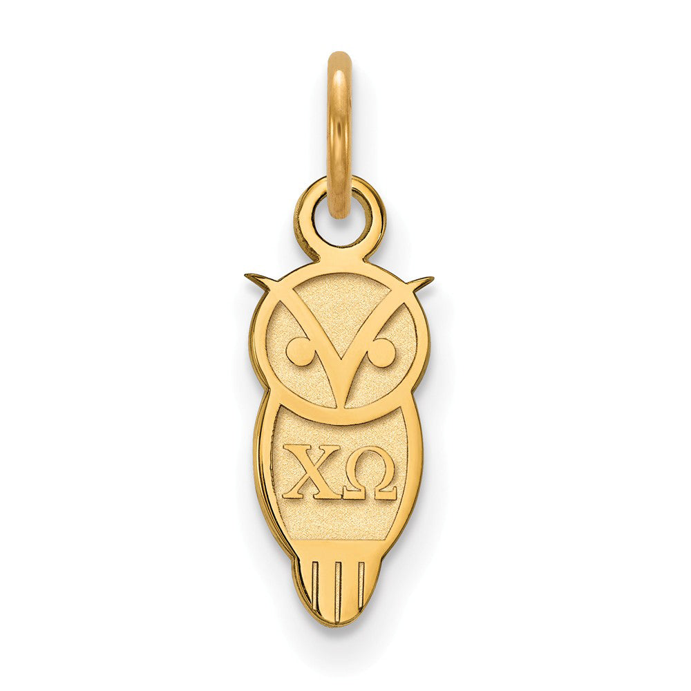 14K Gold Plated Silver Chi Omega XS (Tiny) Charm or Pendant, Item P27019 by The Black Bow Jewelry Co.