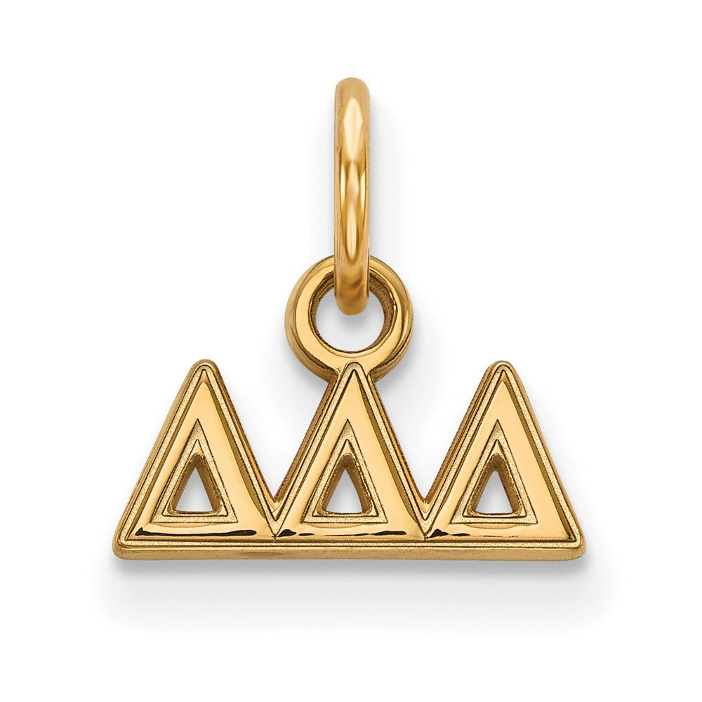 14K Gold Plated Silver Delta Delta Delta XS (Tiny) Greek Letters Charm, Item P27024 by The Black Bow Jewelry Co.