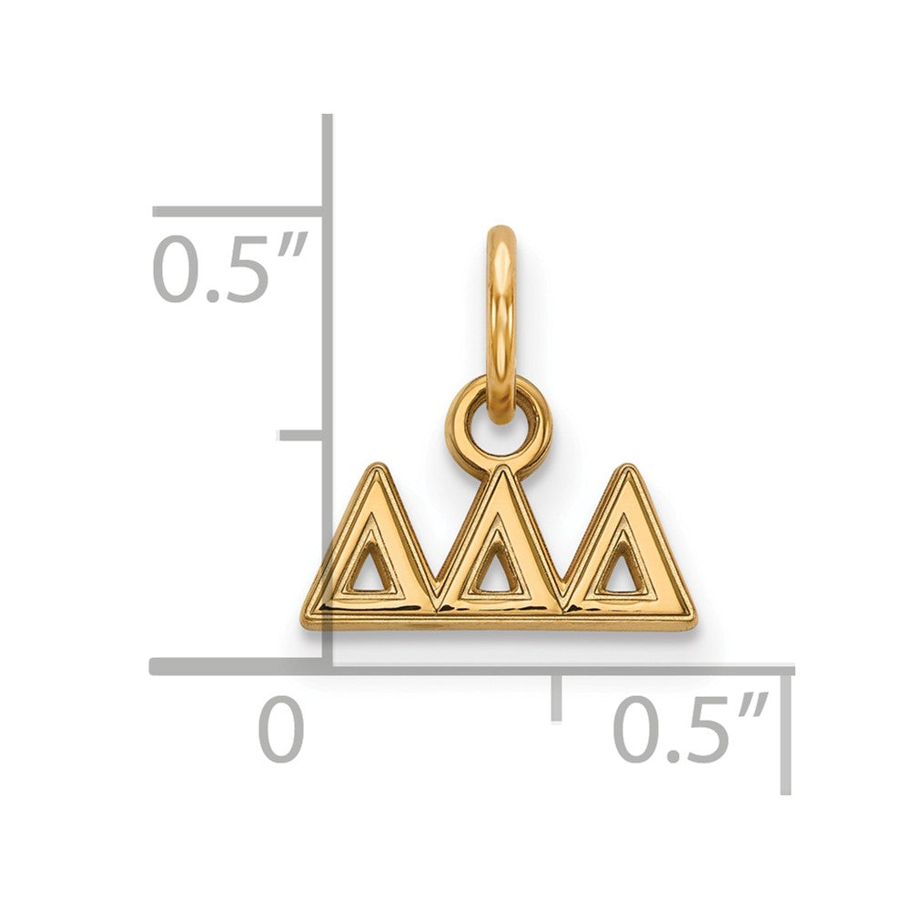 Alternate view of the 14K Gold Plated Silver Delta Delta Delta XS (Tiny) Greek Letters Charm by The Black Bow Jewelry Co.