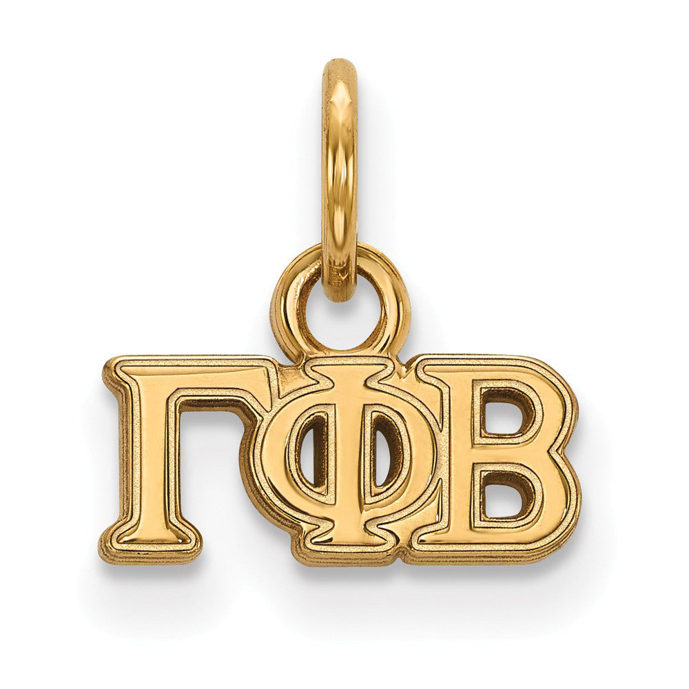 14K Gold Plated Silver Gamma Phi Beta XS (Tiny) Greek Letters Charm, Item P27054 by The Black Bow Jewelry Co.