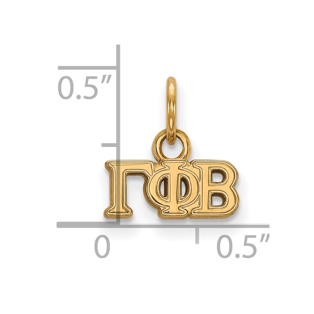 Alternate view of the 14K Gold Plated Silver Gamma Phi Beta XS (Tiny) Greek Letters Charm by The Black Bow Jewelry Co.