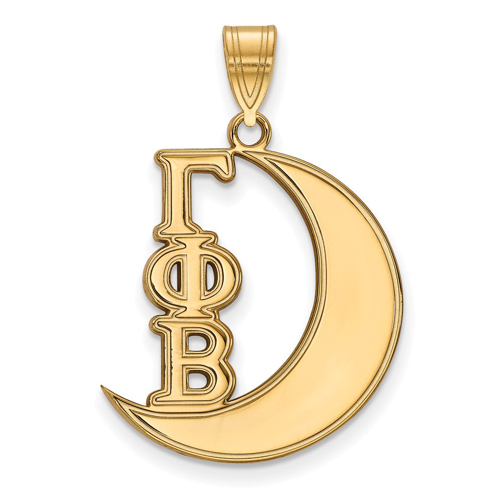 14K Plated Silver Gamma Phi Beta Medium Pendant, Item P27061 by The Black Bow Jewelry Co.
