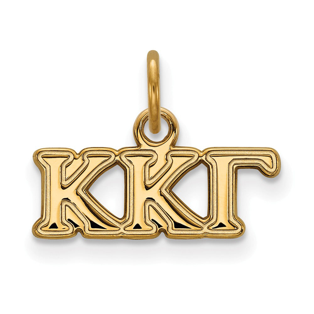 14K Gold Plated Silver Kappa Kappa Gamma XS (Tiny) Charm or Pendant, Item P27074 by The Black Bow Jewelry Co.