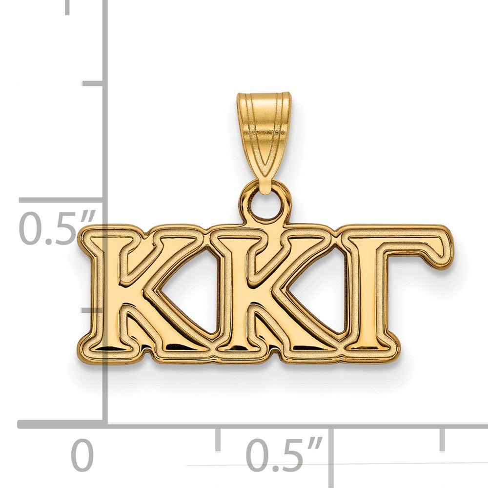 Alternate view of the 14K Plated Silver Kappa Kappa Gamma Small Greek Letters Pendant by The Black Bow Jewelry Co.