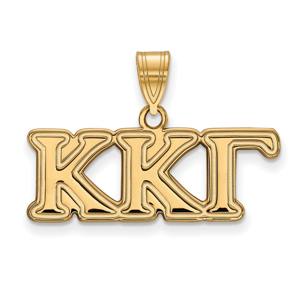 14K Plated Silver Kappa Kappa Gamma Medium Pendant, Item P27076 by The Black Bow Jewelry Co.