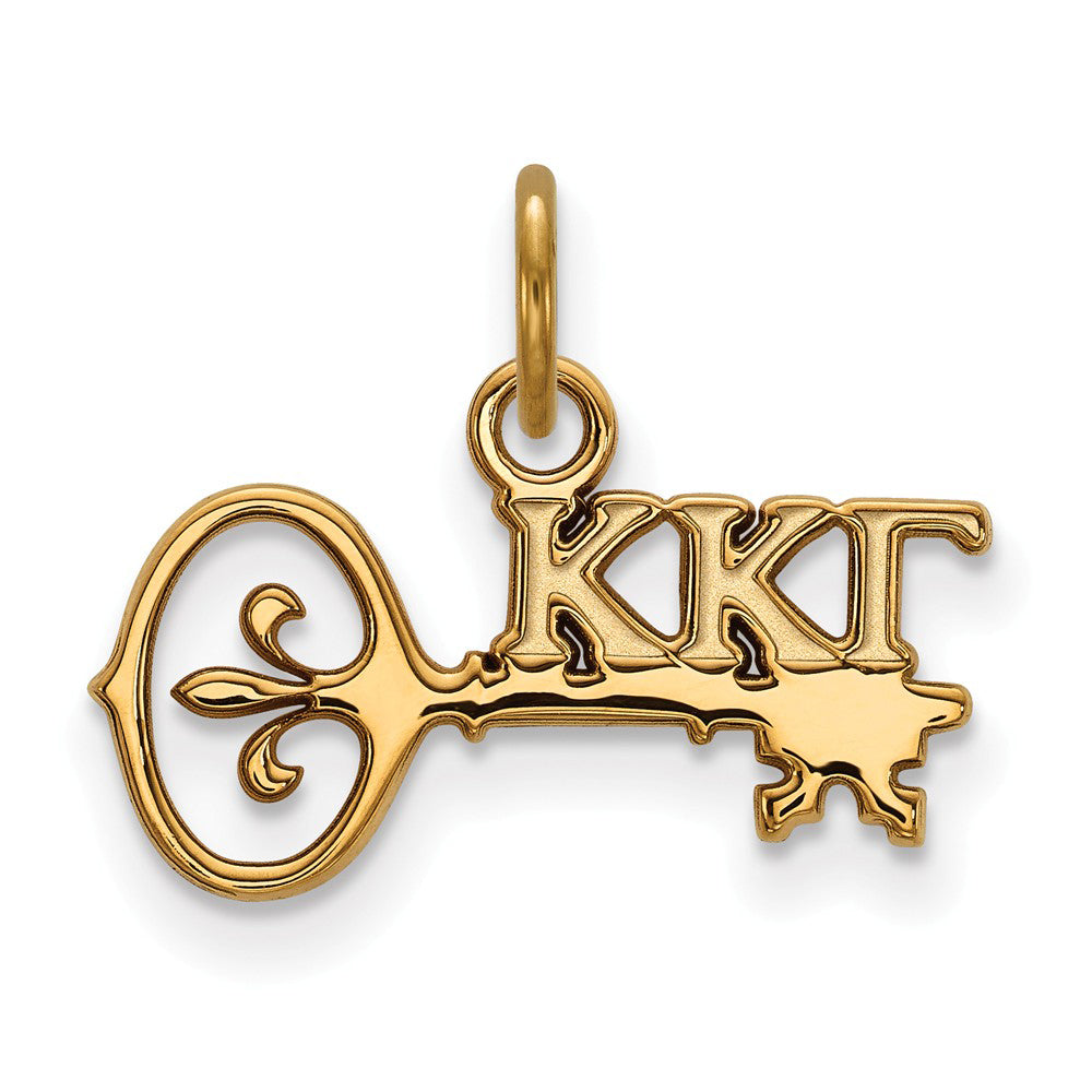14K Gold Plated Silver Kappa Kappa Gamma XS (Tiny) Greek Letters Charm, Item P27079 by The Black Bow Jewelry Co.