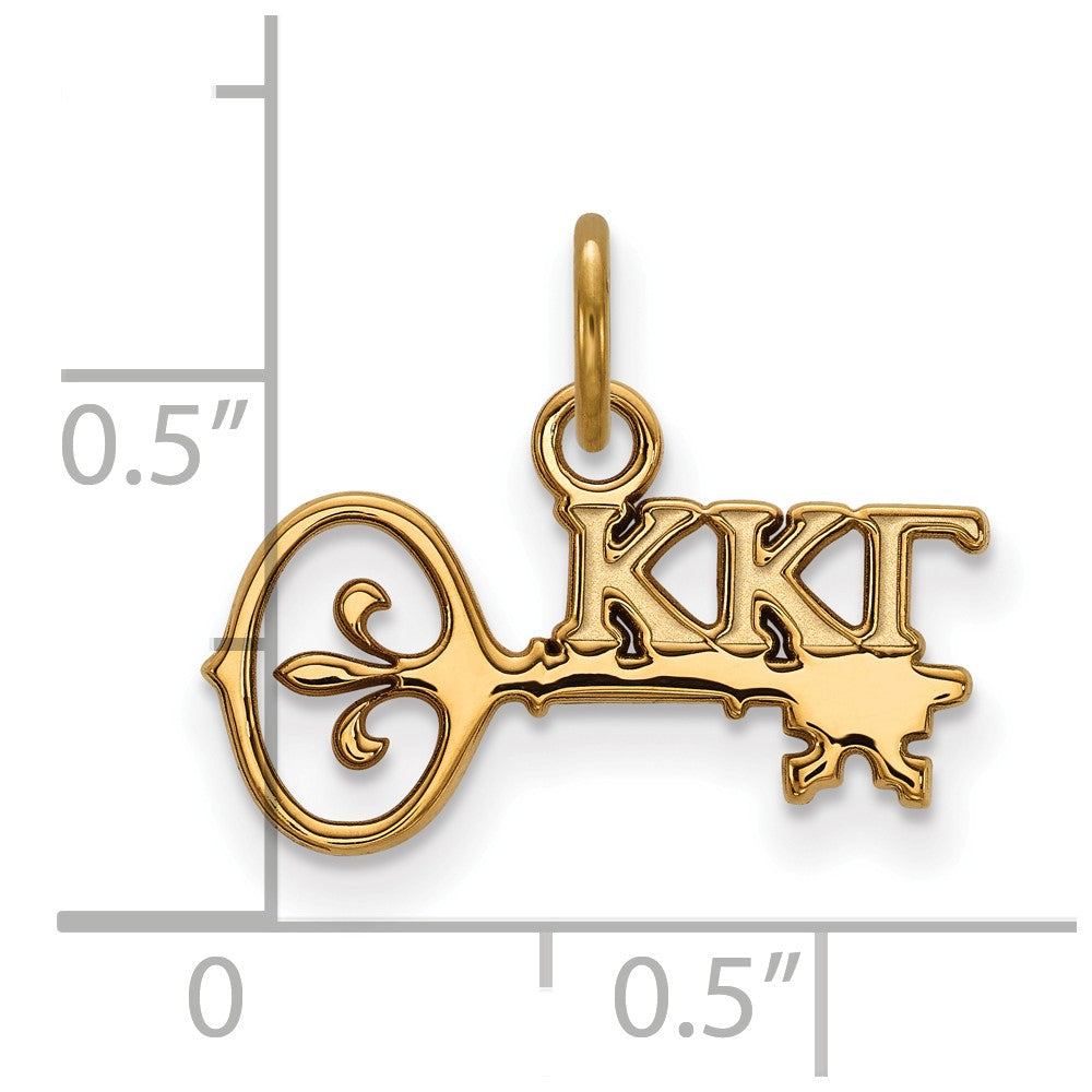 Alternate view of the 14K Gold Plated Silver Kappa Kappa Gamma XS (Tiny) Greek Letters Charm by The Black Bow Jewelry Co.