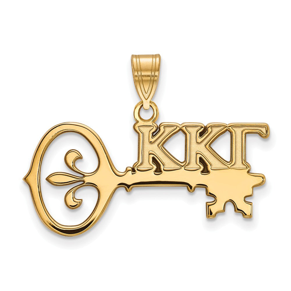 14K Plated Silver Kappa Kappa Gamma Medium Greek Letters Pendant, Item P27080 by The Black Bow Jewelry Co.