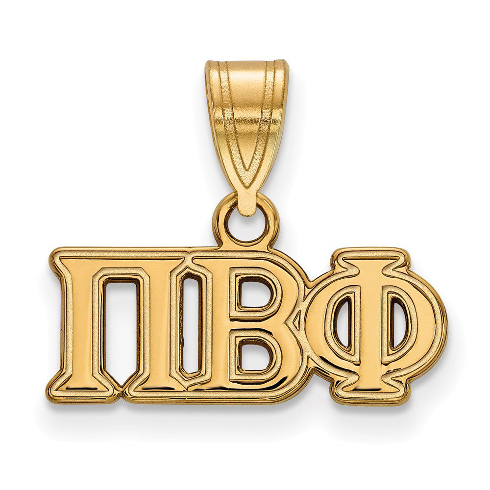 14K Plated Silver Pi Beta Phi Medium Greek Letters Pendant, Item P27100 by The Black Bow Jewelry Co.