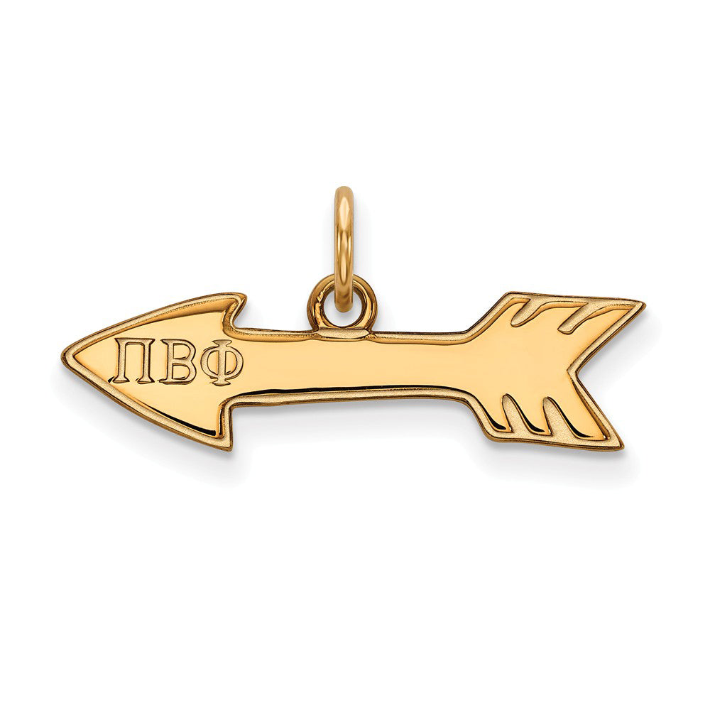 14K Gold Plated Silver Pi Beta Phi XS (Tiny) Charm or Pendant, Item P27103 by The Black Bow Jewelry Co.