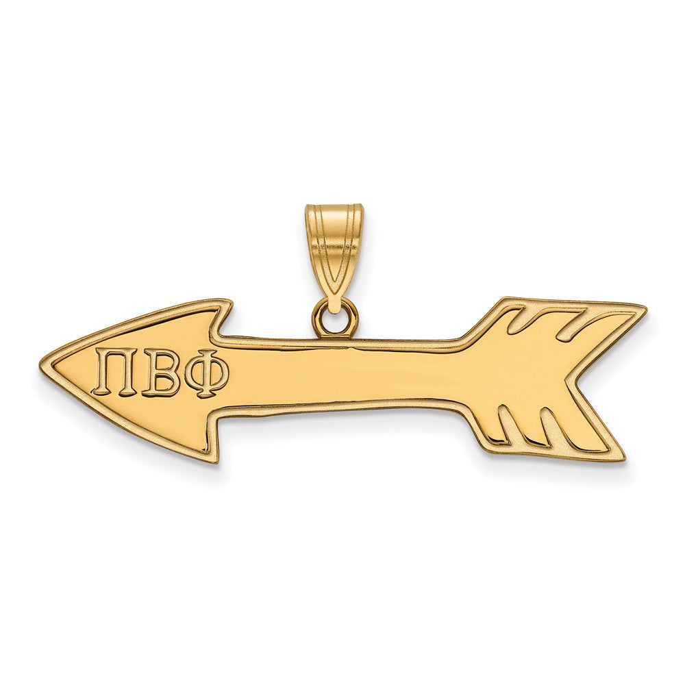 14K Plated Silver Pi Beta Phi Medium Pendant, Item P27105 by The Black Bow Jewelry Co.