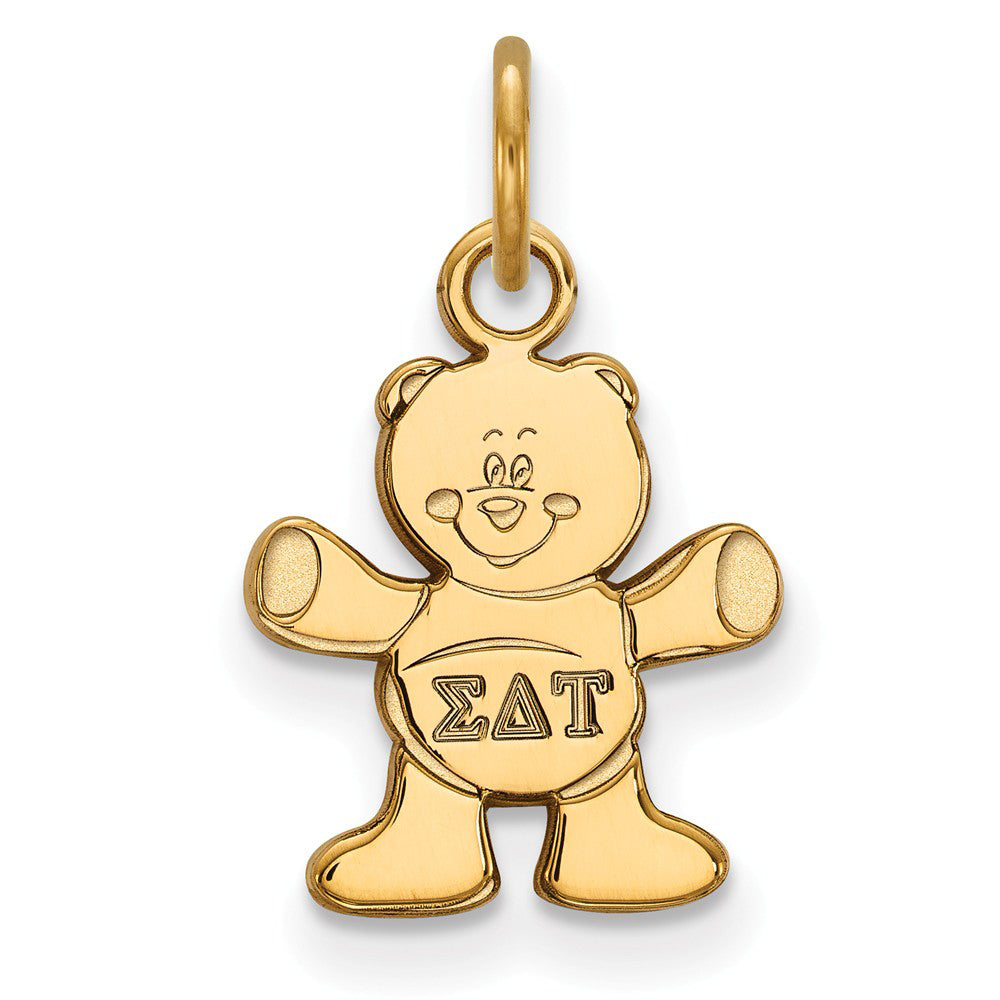 14K Gold Plated Silver Sigma Delta Tau XS (Tiny) Charm or Pendant, Item P27113 by The Black Bow Jewelry Co.