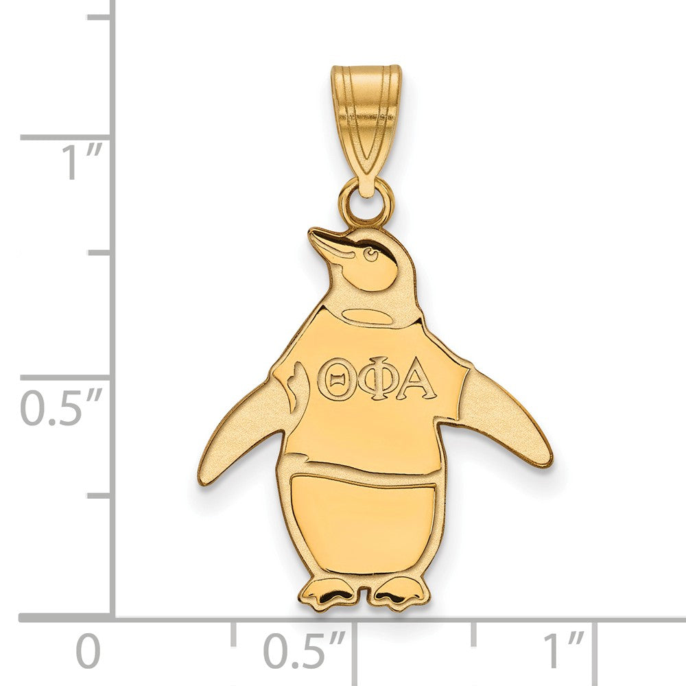 Alternate view of the 14K Plated Silver Theta Phi Alpha Medium Pendant by The Black Bow Jewelry Co.