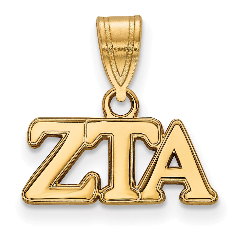 14K Plated Silver Zeta Tau Alpha Medium Greek Letters Pendant, Item P27145 by The Black Bow Jewelry Co.