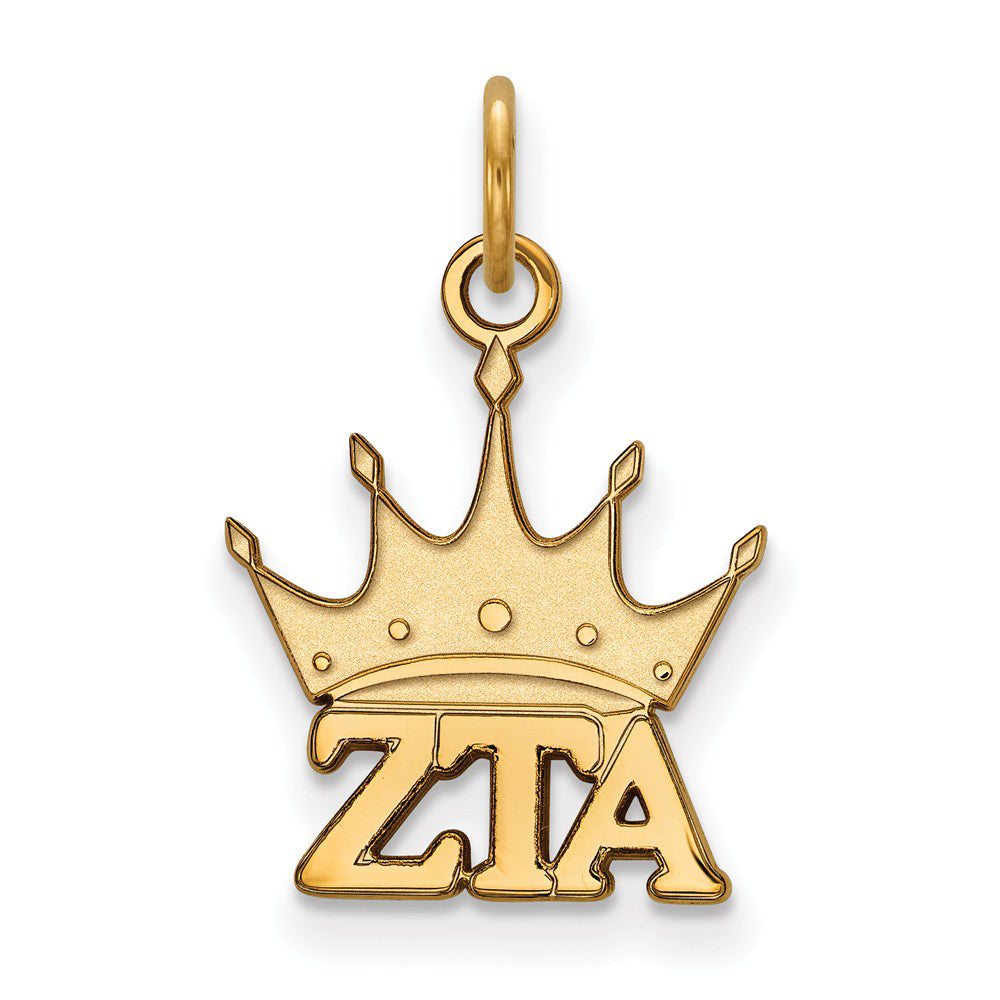 14K Gold Plated Silver Zeta Tau Alpha XS (Tiny) Charm or Pendant, Item P27148 by The Black Bow Jewelry Co.
