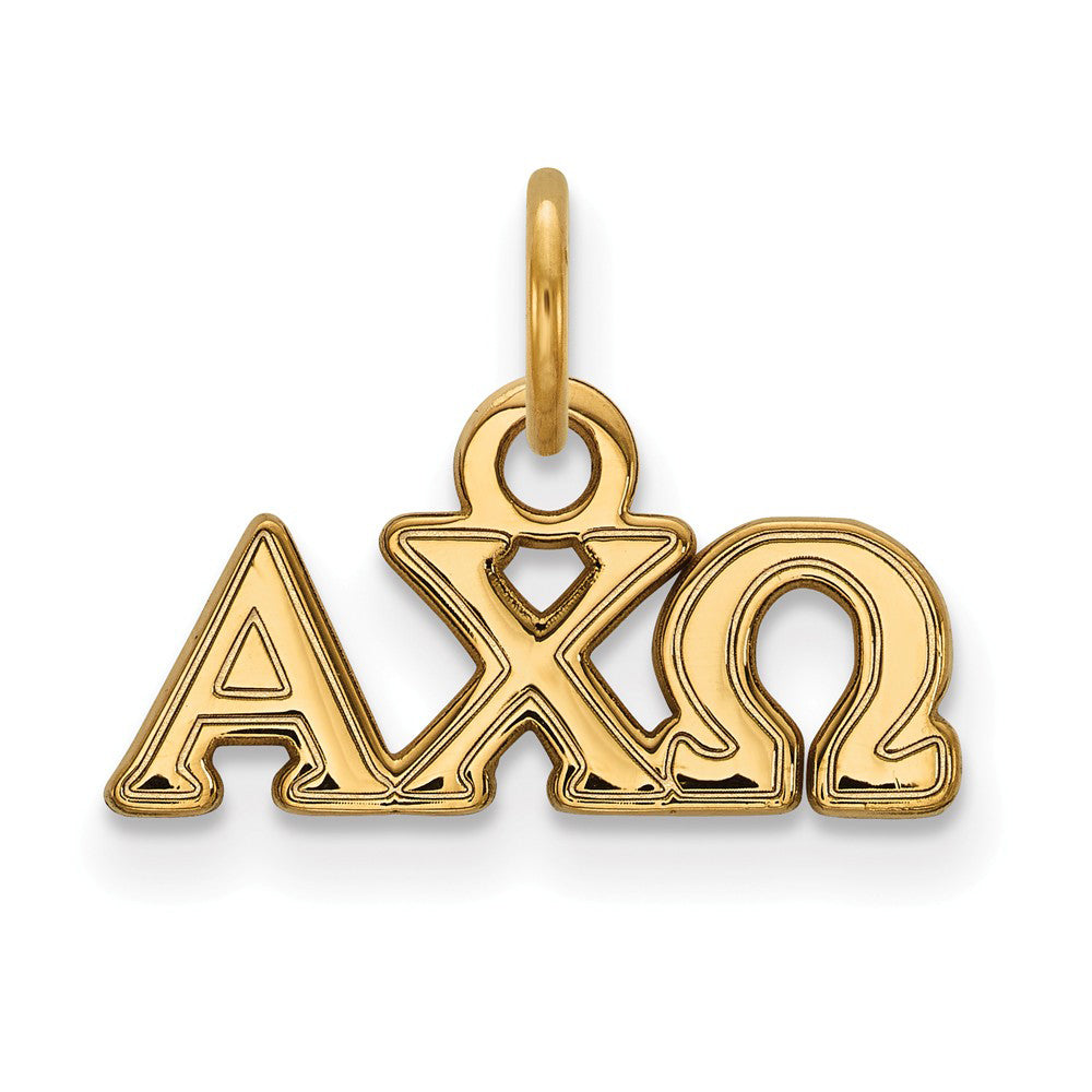 14K Gold Plated Silver Alpha Chi Omega XS (Tiny) Charm or Pendant, Item P27153 by The Black Bow Jewelry Co.