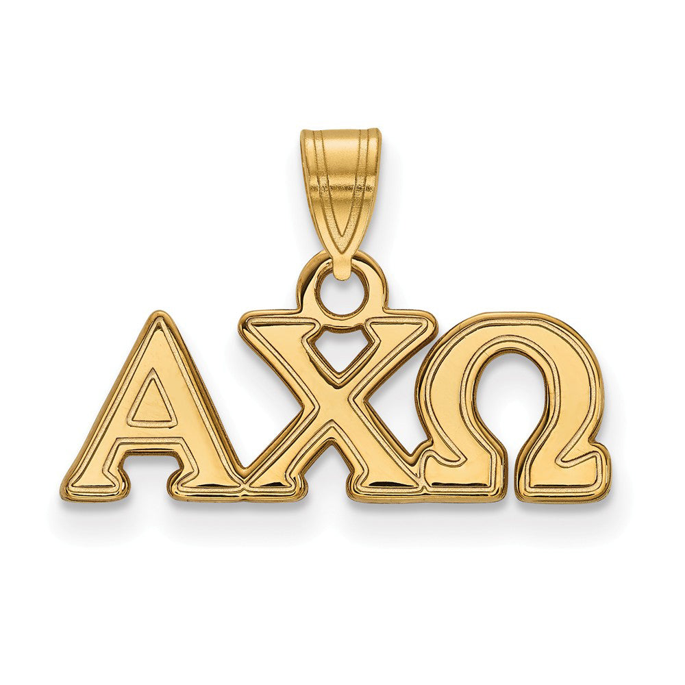 14K Plated Silver Alpha Chi Omega Small Greek Letters Pendant, Item P27154 by The Black Bow Jewelry Co.