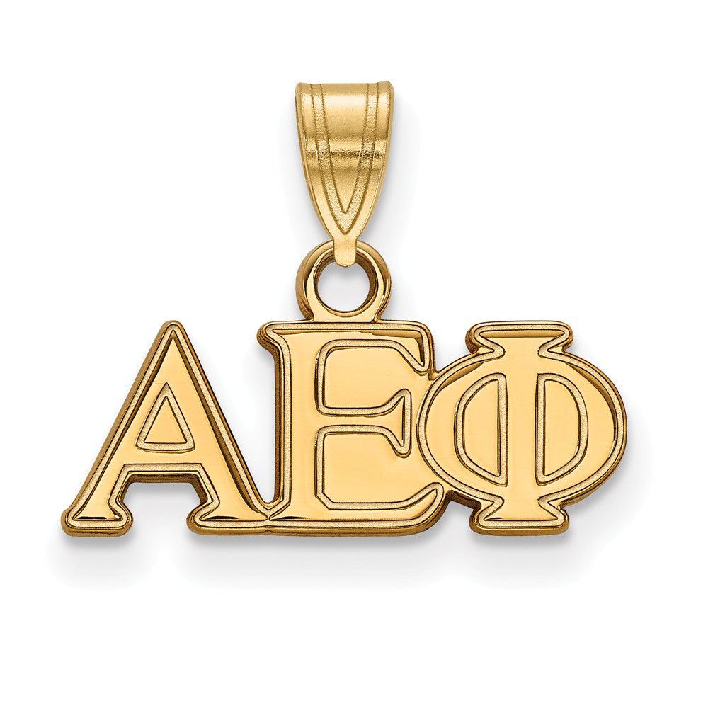 14K Plated Silver Alpha Epsilon Phi Small Greek Letters Pendant, Item P27164 by The Black Bow Jewelry Co.