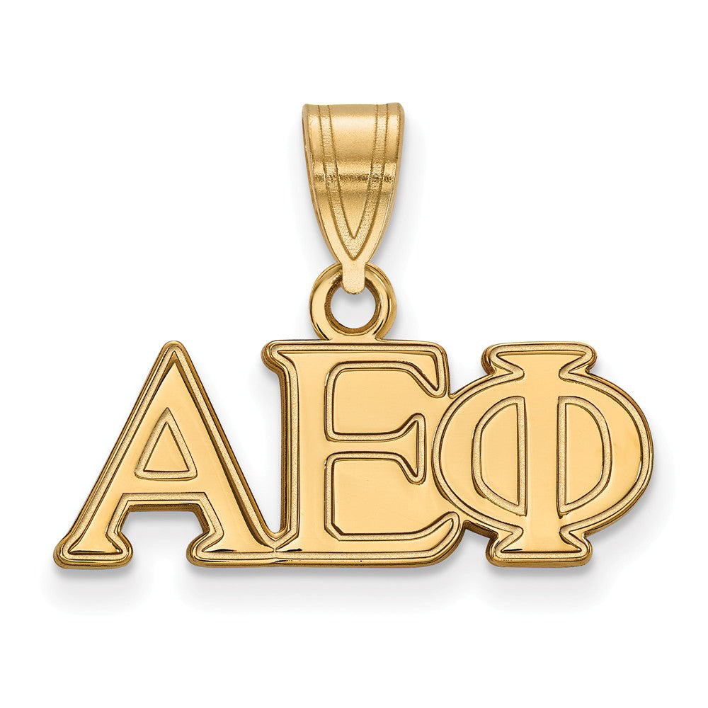 14K Plated Silver Alpha Epsilon Phi Medium Greek Letters Pendant, Item P27165 by The Black Bow Jewelry Co.