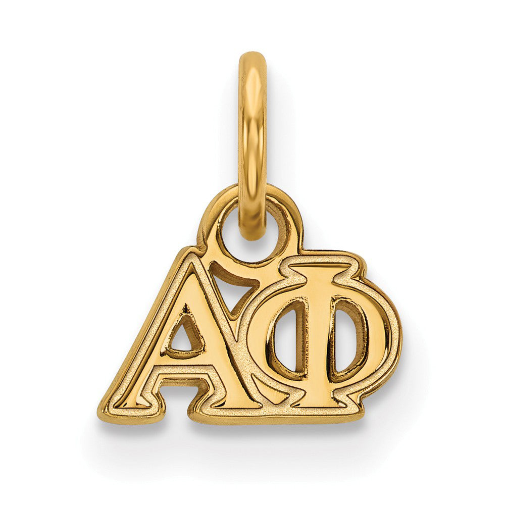14K Gold Plated Silver Alpha Phi XS (Tiny) Greek Letters Charm, Item P27173 by The Black Bow Jewelry Co.