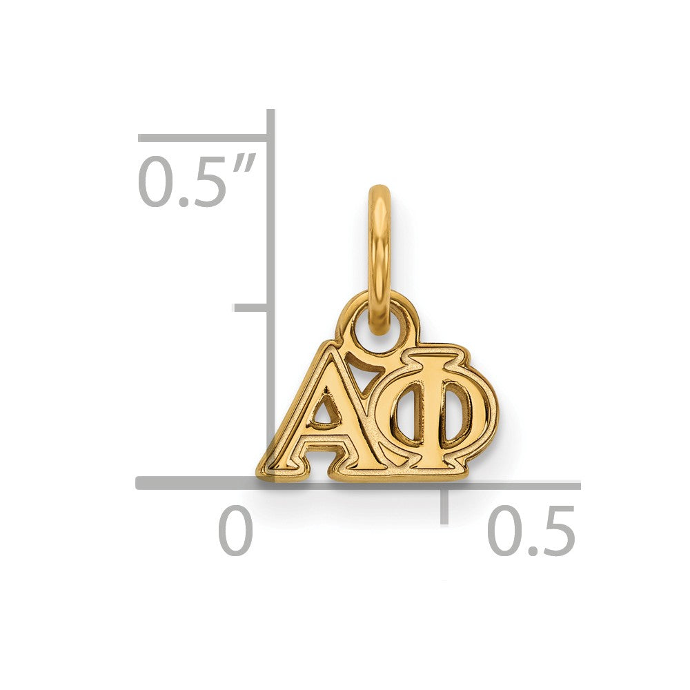 Alternate view of the 14K Gold Plated Silver Alpha Phi XS (Tiny) Greek Letters Charm by The Black Bow Jewelry Co.