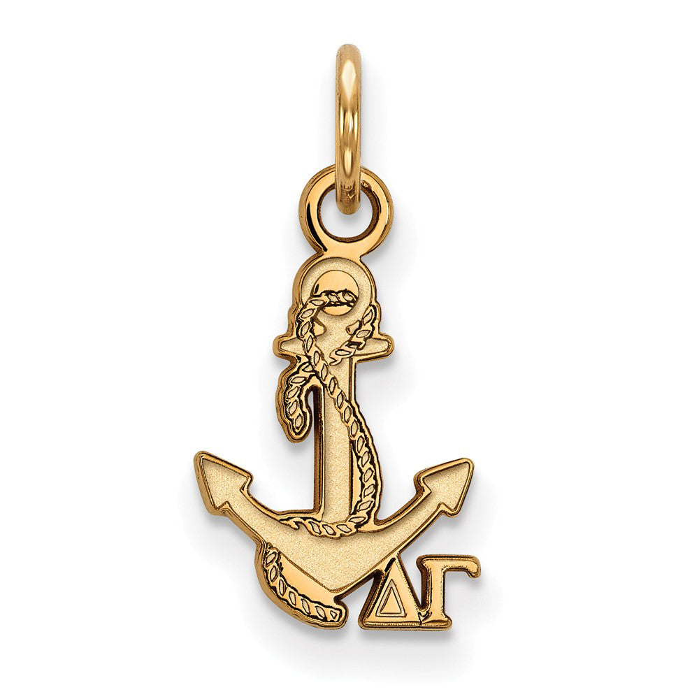 14K Gold Plated Silver Delta Gamma XS (Tiny) Charm or Pendant, Item P27193 by The Black Bow Jewelry Co.