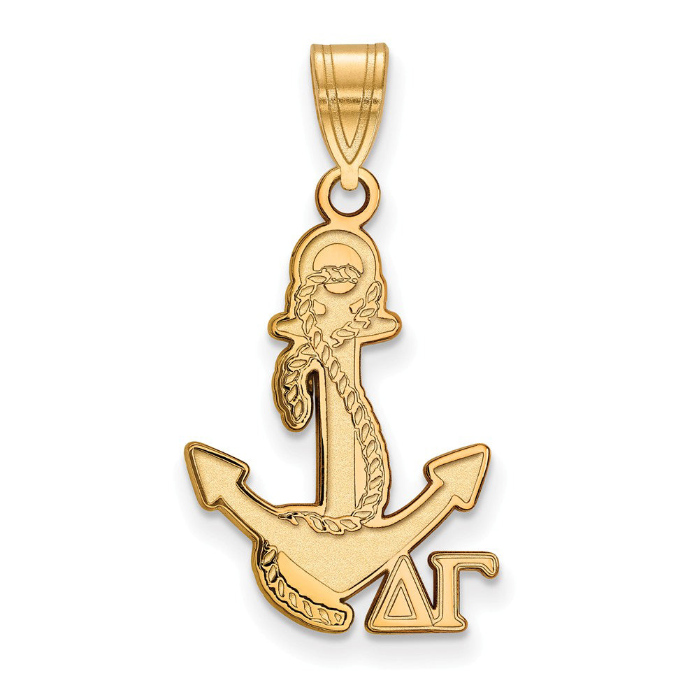 14K Plated Silver Delta Gamma Medium Pendant, Item P27195 by The Black Bow Jewelry Co.