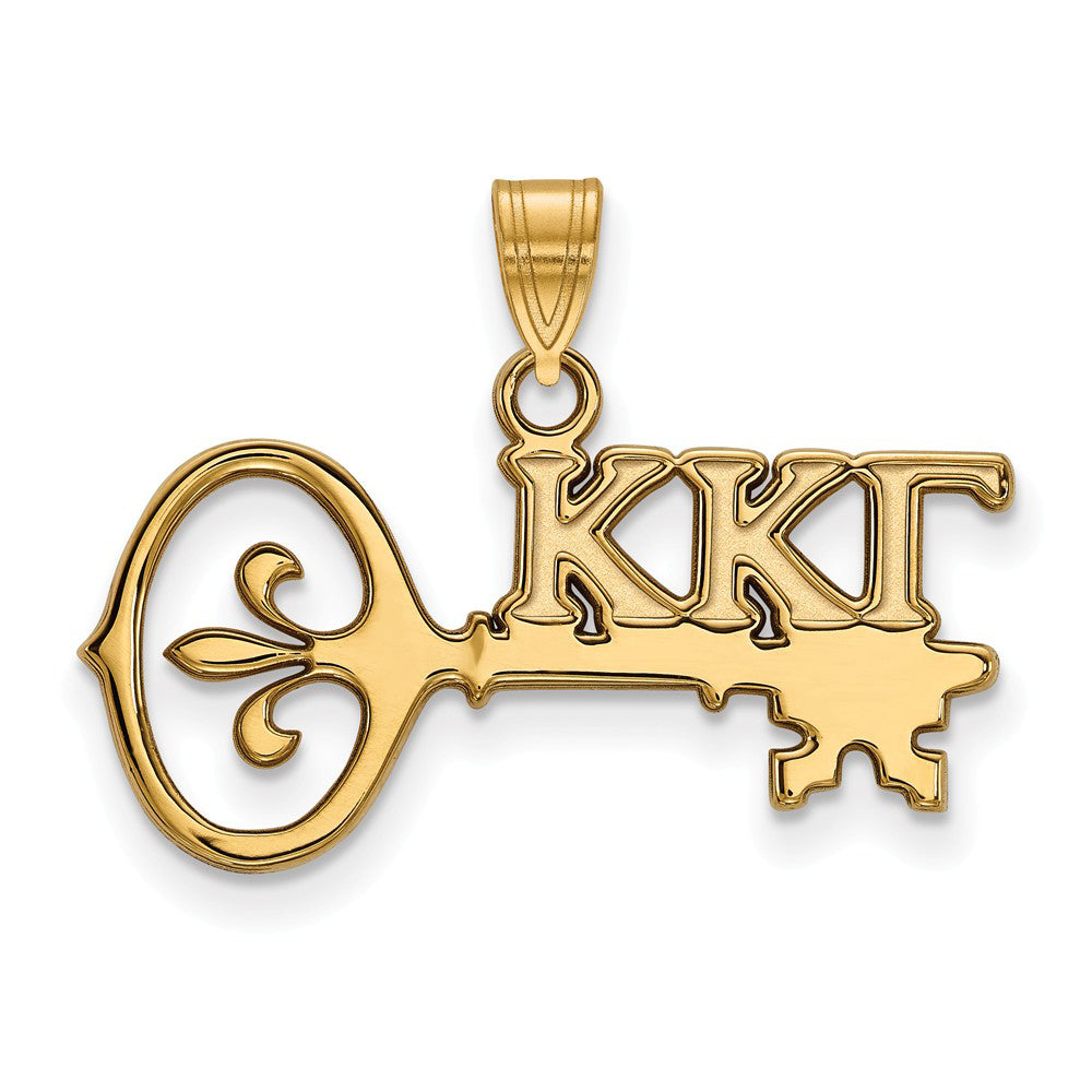 14K Plated Silver Kappa Kappa Gamma Small Pendant, Item P27213 by The Black Bow Jewelry Co.
