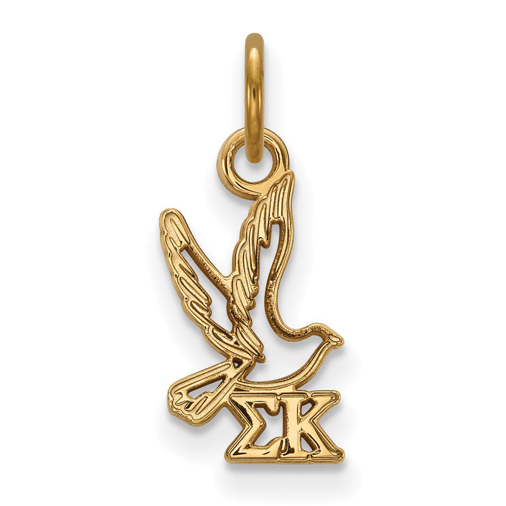 14K Gold Plated Silver Sigma Kappa XS (Tiny) Charm or Pendant, Item P27219 by The Black Bow Jewelry Co.