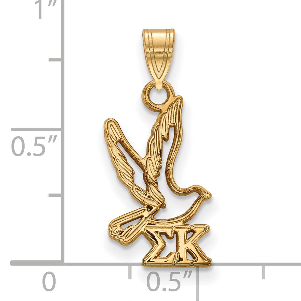 Alternate view of the 14K Plated Silver Sigma Kappa Small Pendant by The Black Bow Jewelry Co.