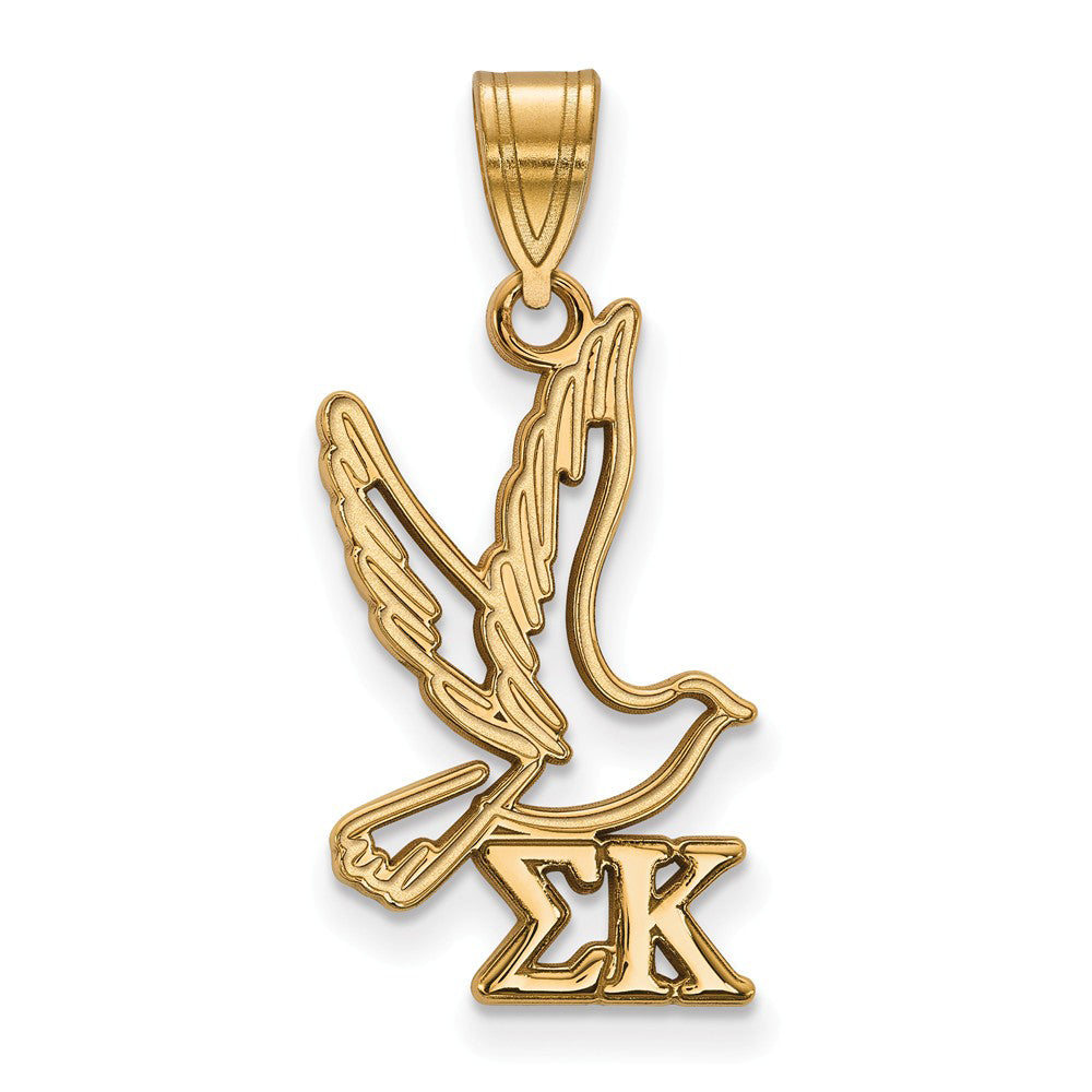 14K Plated Silver Sigma Kappa Medium Pendant, Item P27221 by The Black Bow Jewelry Co.