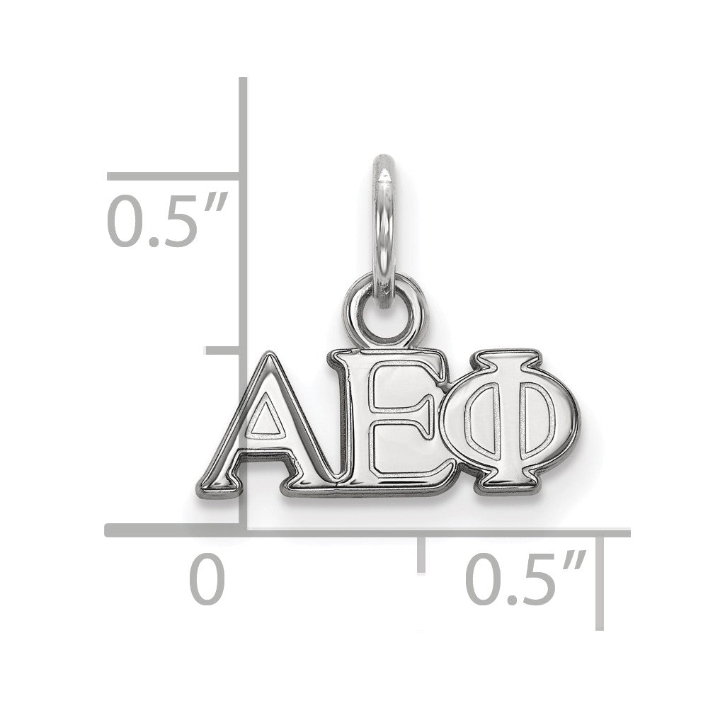 Alternate view of the Sterling Silver Alpha Epsilon Phi XS (Tiny) Greek Letters Charm by The Black Bow Jewelry Co.