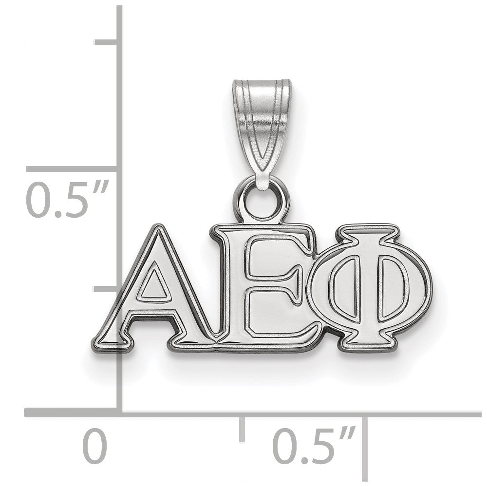 Alternate view of the Sterling Silver Alpha Epsilon Phi Small Greek Letters Pendant by The Black Bow Jewelry Co.